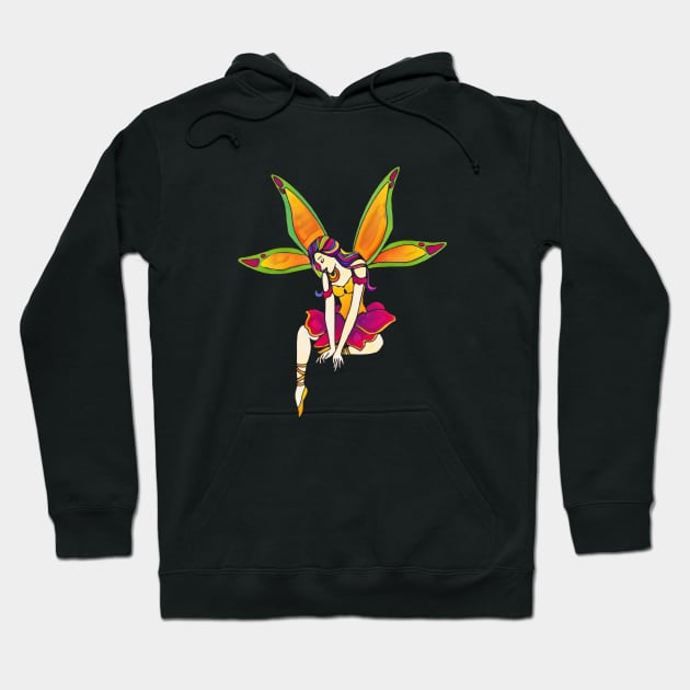 Painted Ballerina Fairy Artwork Hoodie by AlondraHanley